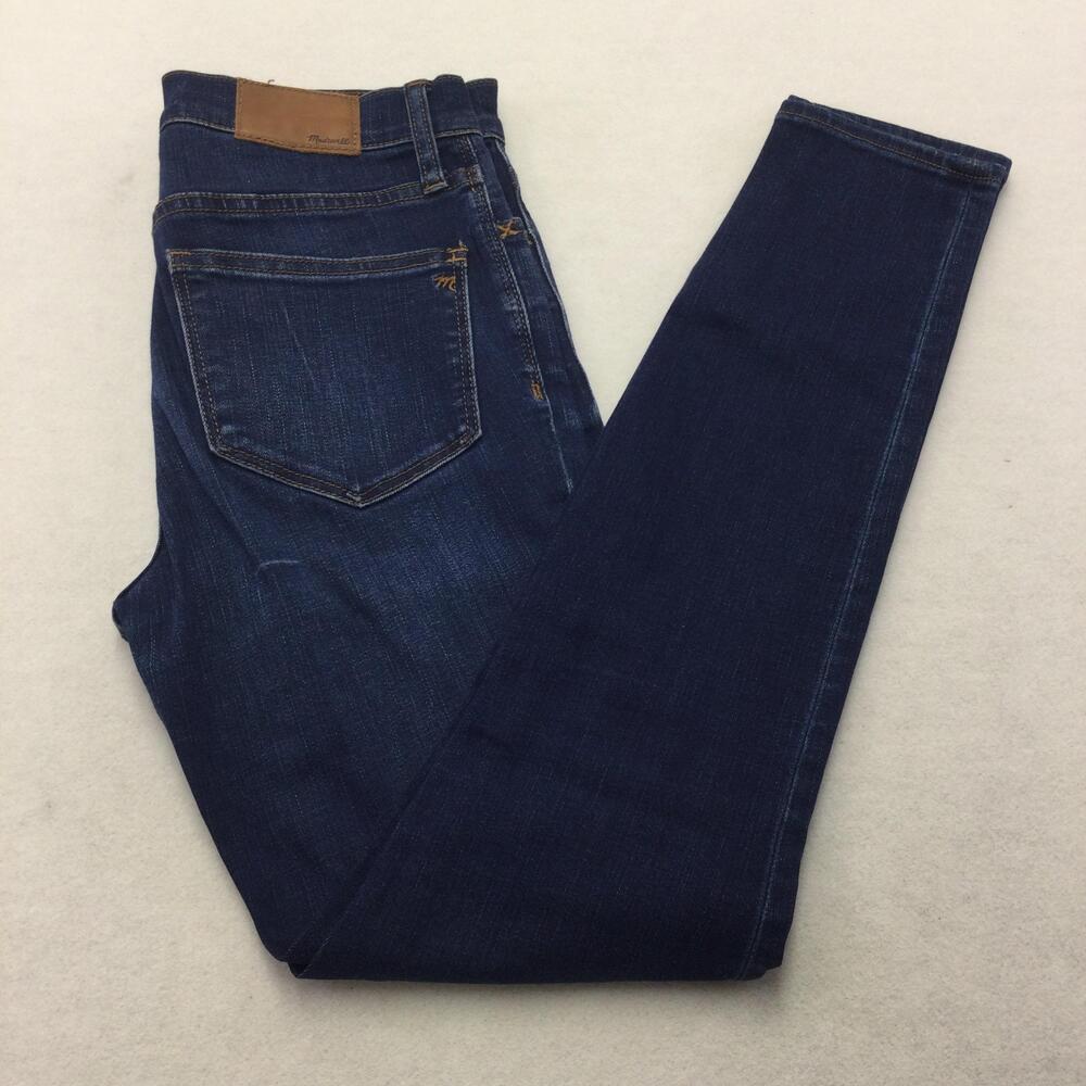 Madewell Roadtripper Skinny Jeans Womens 26 Blue Dark Wash Stretch Mid Rise